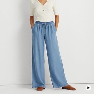NWT Lauren Ralph Lauren Indigo Wide-Leg Pant